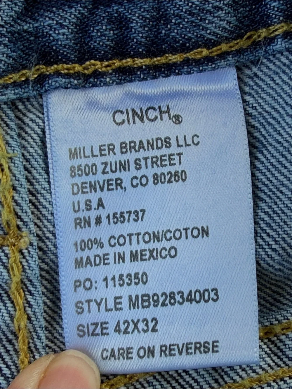 Cinch White Label 42x32 Relaxed Fit Straight Leg Western Men’s Jeans